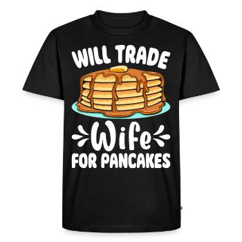 Funny Pancake Maker - Men's Premium Organic T-Shirt - black - Front - Nico (187cm)