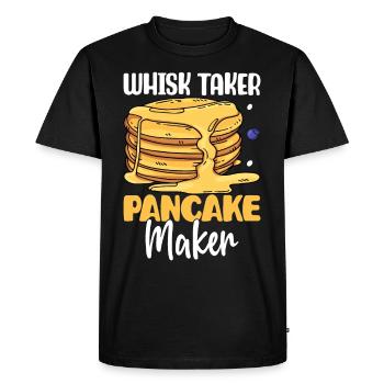 Funny pancakes - Men's Premium Organic T-Shirt - black - Front - Nico (187cm)