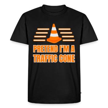 Funny Traffic Cone Halloween Costume - Men's Premium Organic T-Shirt - black - Front - Nico (187cm)