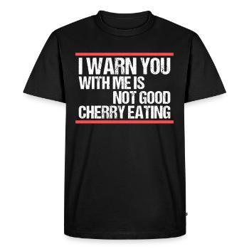 avec moi n’est pas bon manger des cerises Denglisch - T-shirt Premium bio Homme - noir - Devant - Nico (187cm)