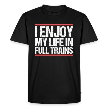 Je profite de ma vie dans les trains Denglisch - T-shirt Premium bio Homme - noir - Devant - Nico (187cm)