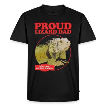 Cadeau d’iguane, papa reptile, lézard, iguanes, cadeau - T-shirt Premium bio Homme - noir - Devant - Nico (187cm)