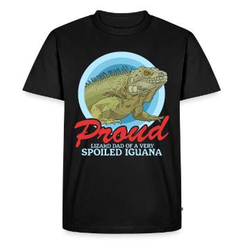Papa iguane | Reptile lézard iguanes cadeau - T-shirt Premium bio Homme - noir - Devant - Nico (187cm)