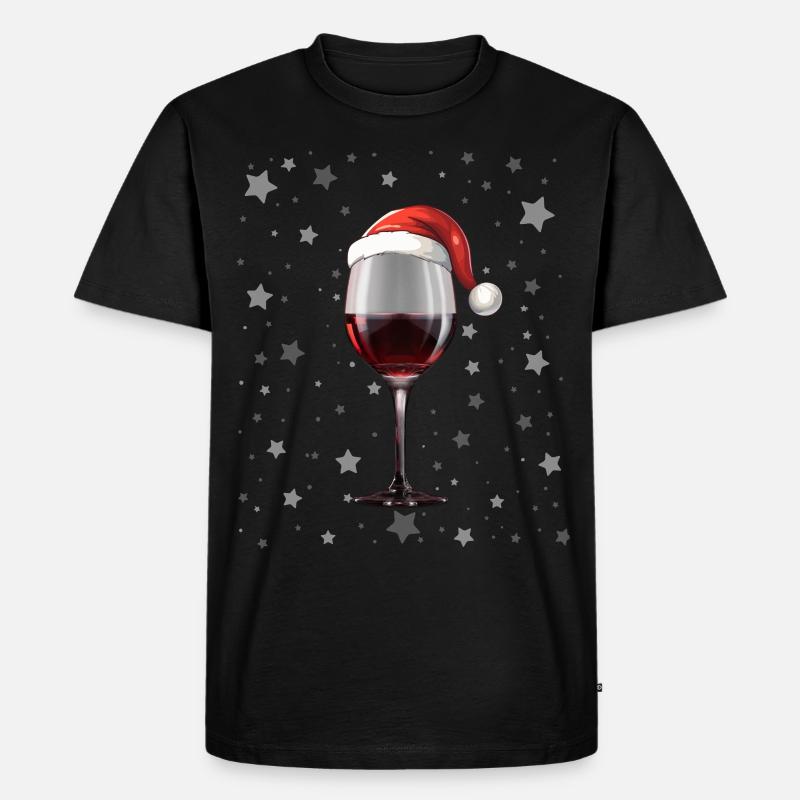 Rotwein - Männer Premium Bio T-Shirt - Schwarz