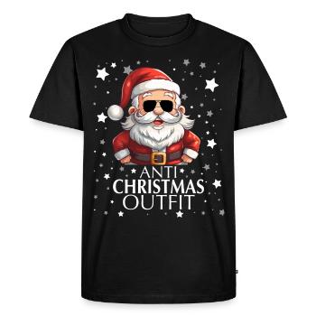 Tenue anti-Noël - T-shirt Premium bio Homme - noir - Devant - Nico (187cm)