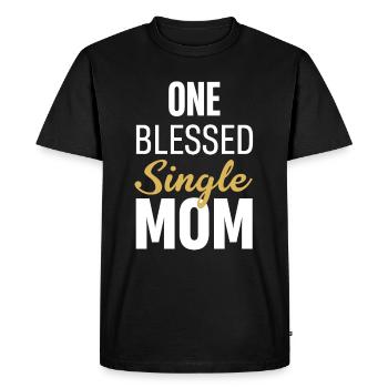 Un féminisme béni de mère célibataire - T-shirt Premium bio Homme - noir - Devant - Nico (187cm)