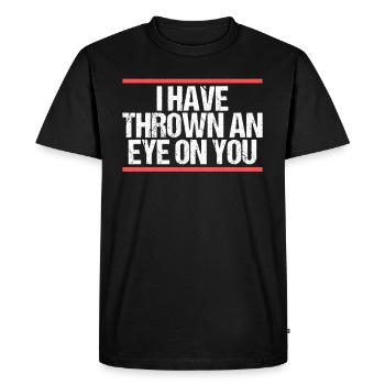 J’ai jeté un coup d’œil sur toi Denglisch - T-shirt Premium bio Homme - noir - Devant - Nico (187cm)