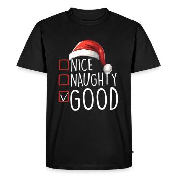 Joyeux Noël Gentil Coquine Bon - T-shirt Premium bio Homme - noir - Devant - Nico (187cm)