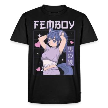 Femboy Travestissement Travesti MTF Anime - T-shirt Premium bio Homme - noir - Devant - Nico (187cm)
