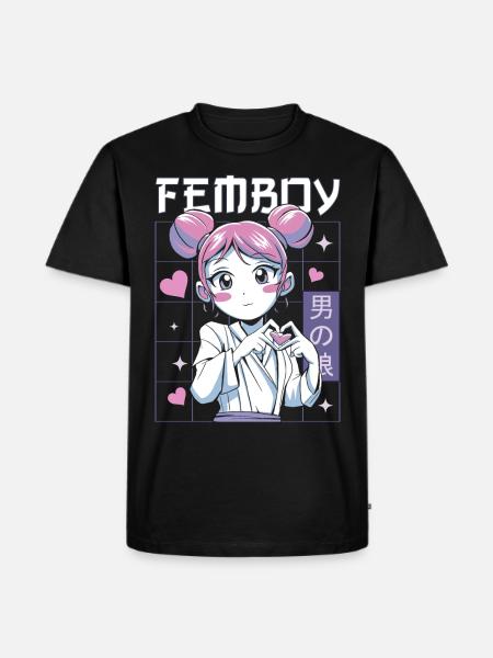 Femboy Crossdressing Crossdresser MTF Anime - Maglietta ecologica premium da uomo - nero