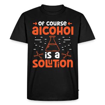 Chimiste Bien sûr L’alcool Une solution Chimie - T-shirt Premium bio Homme - noir - Devant - Nico (187cm)