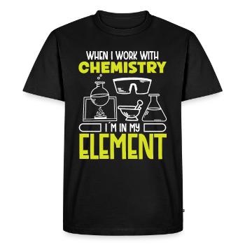 Le travail des chimistes avec la chimie dans ma chimie des éléments - T-shirt Premium bio Homme - noir - Devant - Nico (187cm)