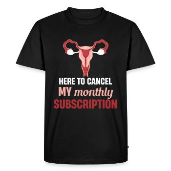Ici, vous pouvez annuler mon abonnement mensuel - T-shirt Premium bio Homme - noir - Devant - Nico (187cm)