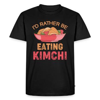 I prefer to eat kimchi, Korean cuisine, bibimbap - Men's Premium Organic T-Shirt - black - Front - Nico (187cm)