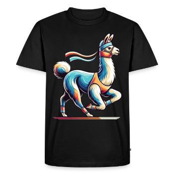 Lama coureur : le fitness avec style - T-shirt Premium bio Homme - noir - Devant - Nico (187cm)