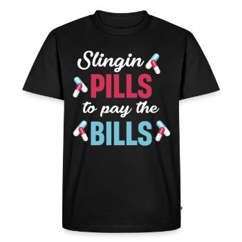 Pilules Slingin pour payer les factures - T-shirt Premium bio Homme - noir - Devant - Nico (187cm)