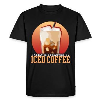 Iced Coffee Iced Coffee Coffee Lover Gift - Men's Premium Organic T-Shirt - black - Front - Nico (187cm)
