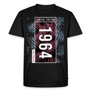 Special Edition 1964 Birthday Urban Graphic - Men's Premium Organic T-Shirt - black - Front - Nico (187cm)