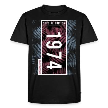 Special Edition 1974 Birthday Urban Graphic - Men's Premium Organic T-Shirt - black - Front - Nico (187cm)