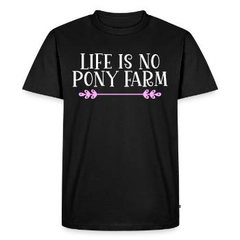 La vie n’est pas une ferme de poneys Denglish - T-shirt Premium bio Homme - noir - Devant - Nico (187cm)