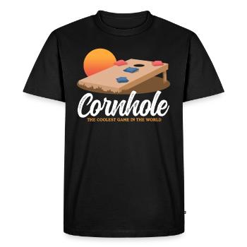 Cornhole Player Sac à grains trou aveugle Cadeau - T-shirt Premium bio Homme - noir - Devant - Nico (187cm)