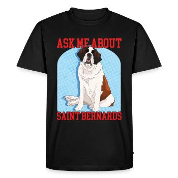 Saint Bernard Dog St. Bernard Dog Gift - Men's Premium Organic T-Shirt - black - Front - Nico (187cm)