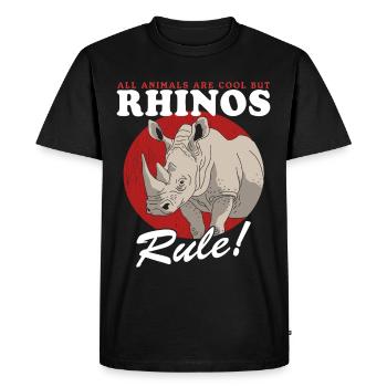 Rhinocéros Rhinocéros Cadeau Rhinocéros - T-shirt Premium bio Homme - noir - Devant - Nico (187cm)