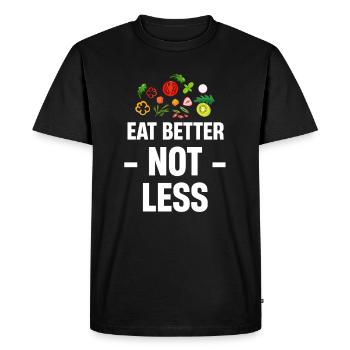 Mangez mieux, pas moins de plaisir - T-shirt Premium bio Homme - noir - Devant - Nico (187cm)