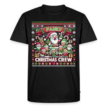 Équipe de Noël en famille - T-shirt Premium bio Homme - noir - Devant - Nico (187cm)