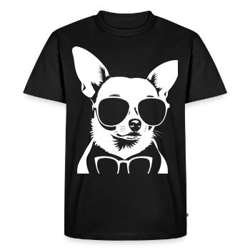 Funny Chihuahua wearing Sunglasses Chihuahuas - Men's Premium Organic T-Shirt - black - Front - Nico (187cm)