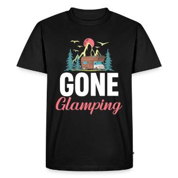Gone Glamping Lady Campfire S'mores - Men's Premium Organic T-Shirt - black - Front - Nico (187cm)
