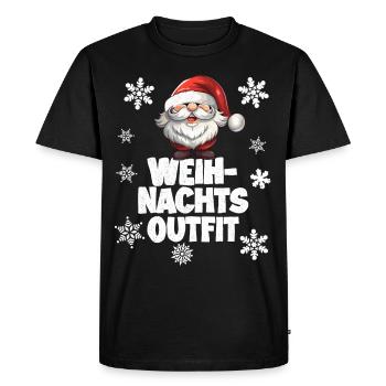 Weihnachtsoutfit mit Weihnachtsmann - Männer Premium Bio T-Shirt - Schwarz - Vorne - Nico (187cm)