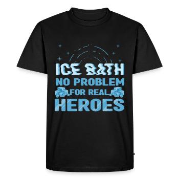 Nage sur glace sans problème Vrais héros Baigneur de glace - T-shirt Premium bio Homme - noir - Devant - Nico (187cm)