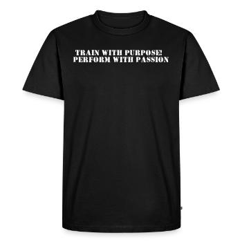 Fitness - Train with purpose, perform with - Men's Premium Organic T-Shirt - black - Front - Nico (187cm)