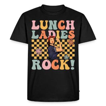Groovy Cafeteria Worker Lunch Lady - Men's Premium Organic T-Shirt - black - Front - Nico (187cm)