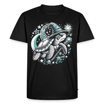 Mystic Turtle: Magic of the Night - Men's Premium Organic T-Shirt - black - Front - Nico (187cm)
