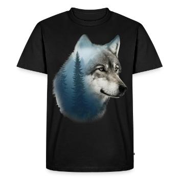 Loup - T-shirt Premium bio Homme - noir - Devant - Nico (187cm)