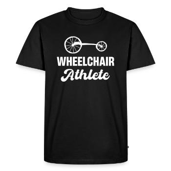 Athlète En Fauteuil Roulant Drôle Paralympique - T-shirt Premium bio Homme - noir - Devant - Nico (187cm)