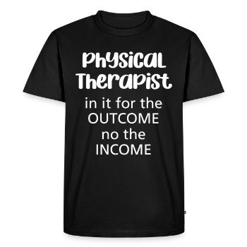 In it for the result, not for the income - Men's Premium Organic T-Shirt - black - Front - Nico (187cm)