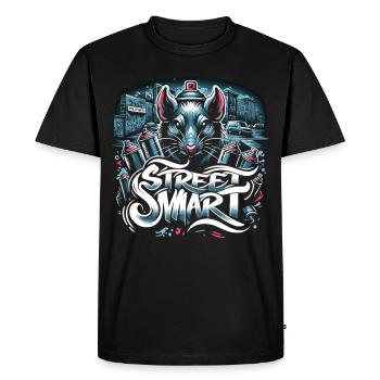 Raat pulvérisateur : la vie citadine dans une débauche de couleurs - T-shirt Premium bio Homme - noir - Devant - Nico (187cm)