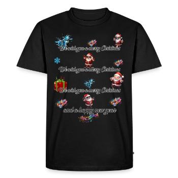 Joyeux Noël - T-shirt Premium bio Homme - noir - Devant - Nico (187cm)