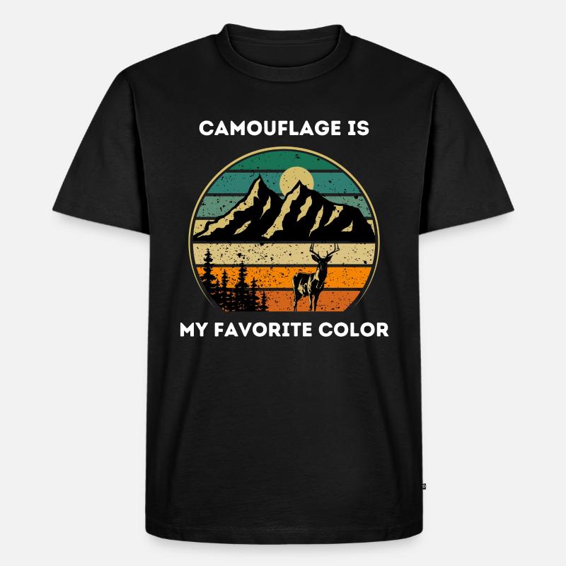 Hirschjäger Einzigartige Jagd - Männer Premium Bio T-Shirt - Schwarz