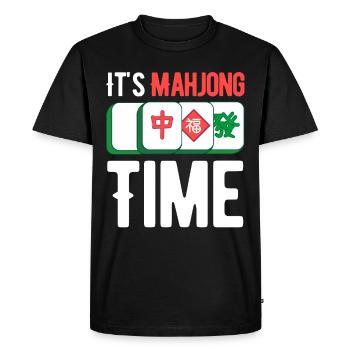 C’est l’heure du Mahjong Bingo drôle de jeu - T-shirt Premium bio Homme - noir - Devant - Nico (187cm)