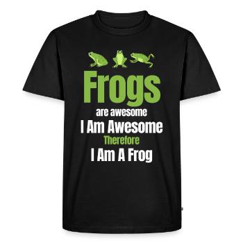 Frogs Are Great. I am great, - Men's Premium Organic T-Shirt - black - Front - Nico (187cm)
