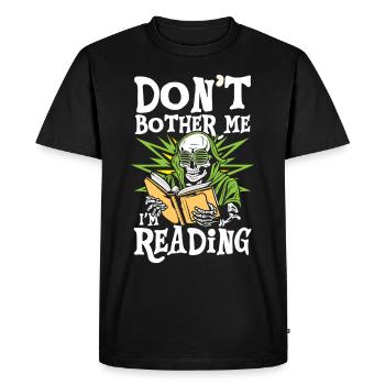 Don't bother me i'm reading | avid readers club - Men's Premium Organic T-Shirt - black - Front - Nico (187cm)