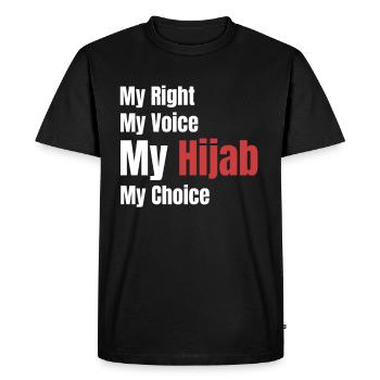My right, my vote, my hijab, my choice, - Men's Premium Organic T-Shirt - black - Front - Nico (187cm)