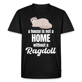 Une maison n’est pas une maison sans animaux de maman ragdoll - T-shirt Premium bio Homme - noir - Devant - Nico (187cm)