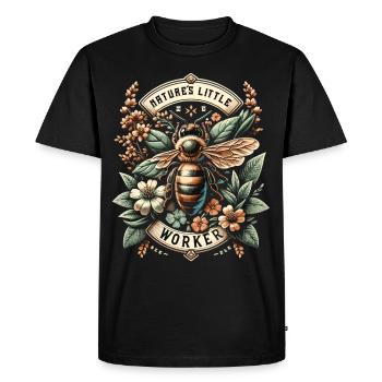 Pollinisateurs : l’abeille dans la nature - T-shirt Premium bio Homme - noir - Devant - Nico (187cm)