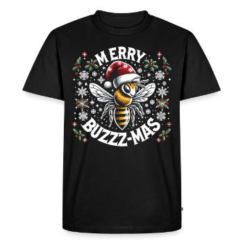 Snowflakes and bee magic - Men's Premium Organic T-Shirt - black - Front - Nico (187cm)