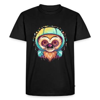 Mignon Anime Style Gibbon Kawaii - T-shirt Premium bio Homme - noir - Devant - Nico (187cm)